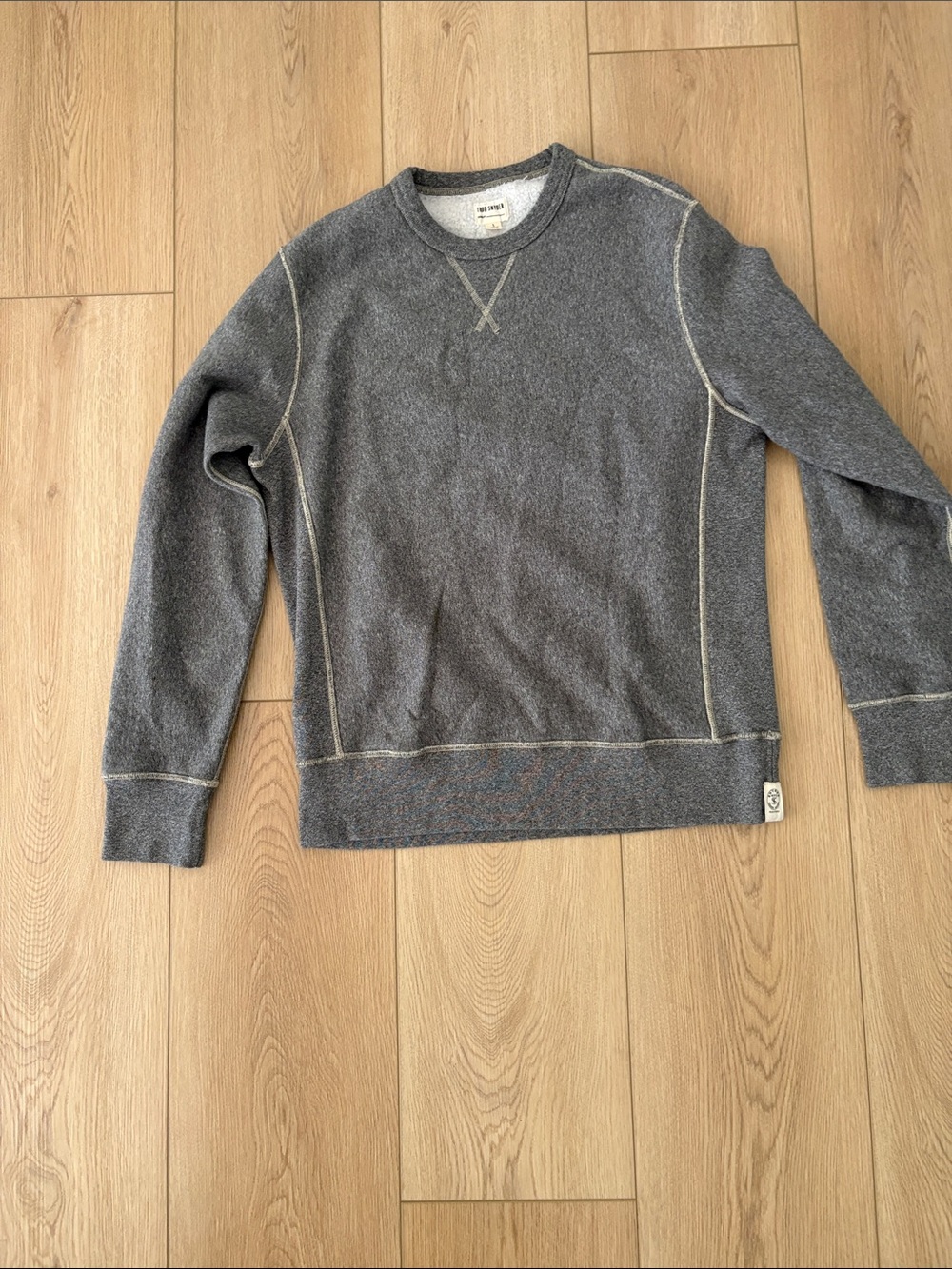 Todd Snyder Gray Fleece Crewneck Sweatshirt Contrast Men’s Large Made in Canada